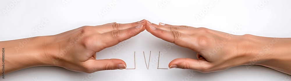 Close-up of hands signing the alphabet, focusing on the detailed hand shapes, more clarity with clear light and sharp focus, high detailed Close-up of hands signing the alphabet, focusing on the detailed hand shapes, more clarity with clear light and sharp focus, high detailed