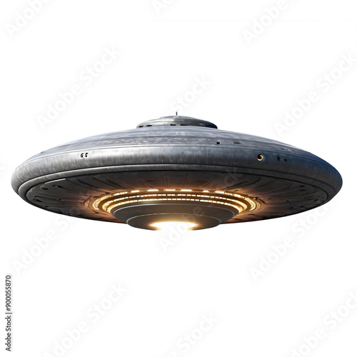Fototapeta Naklejka Na Ścianę i Meble -  Unidentified Flying Object UFO isolated on transparent background