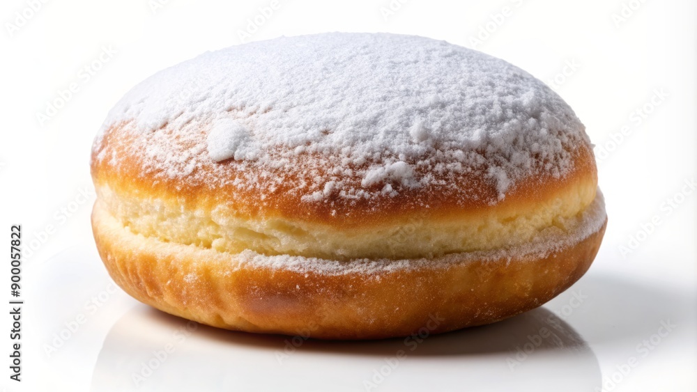 Delicious rounded beignet pastry covered in powdered sugar, isolated on transparent background, perfectly lit, and beautifully rendered through generative AI technology. Delicious rounded beignet pastry covered in powdered sugar, isolated on transparent background, perfectly lit, and beautifully rendered through generative AI technology.