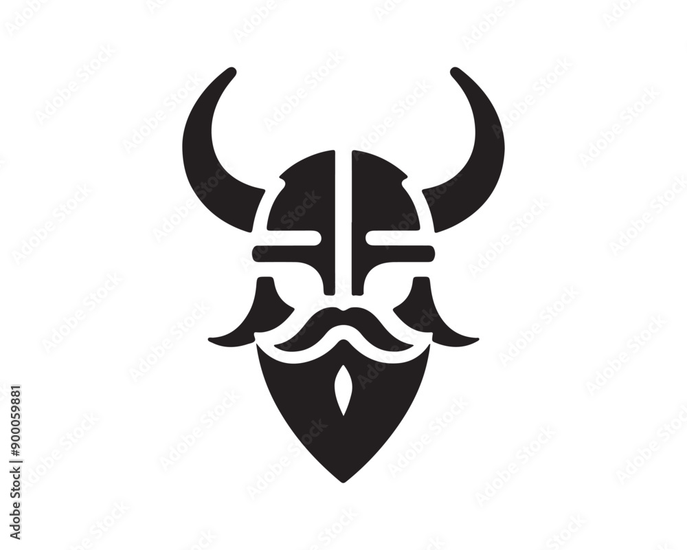 Fototapeta premium Viking Logo Design Icon Symbol Vector Template