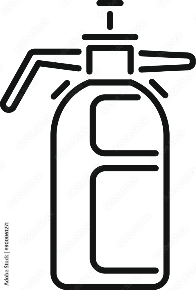 Simple, bold line icon of a chemical spray bottle, often used for pest control and gardening Simple, bold line icon of a chemical spray bottle, often used for pest control and gardening