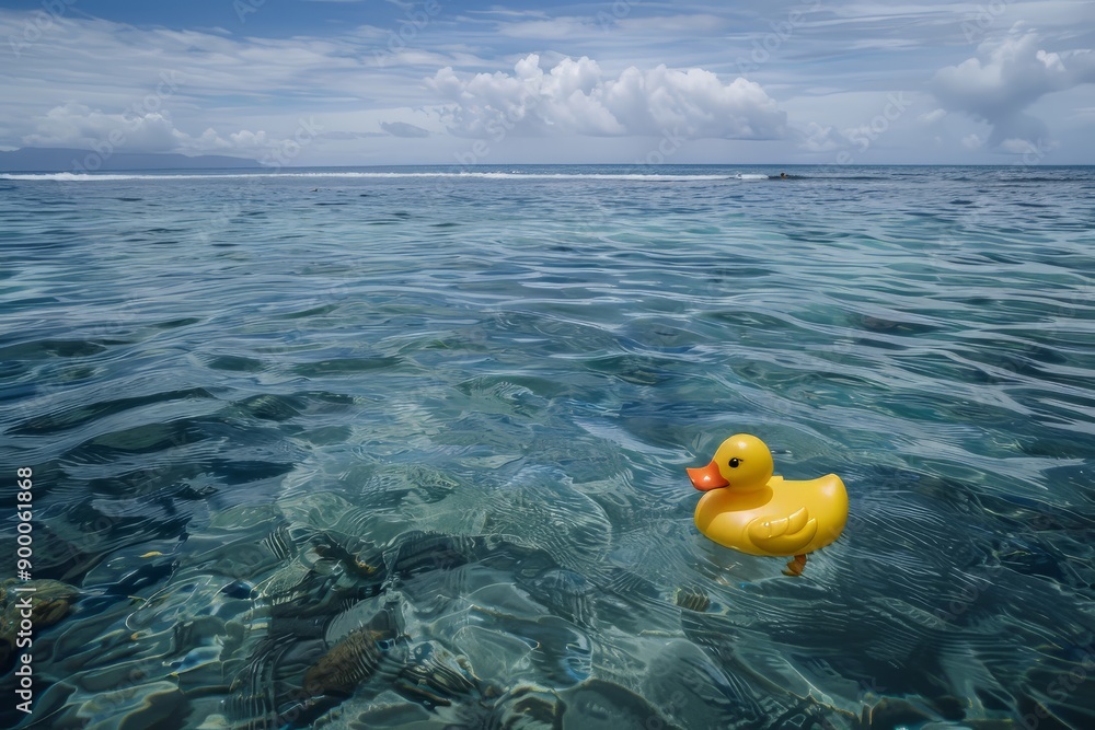 Obraz premium Rubber duck on the ocean
