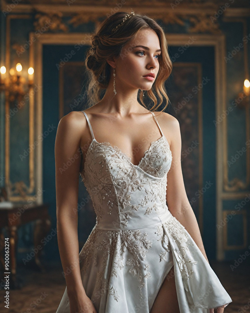 Fototapeta premium bride in wedding dress