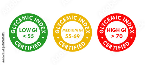 Glycemic index badge template illustration