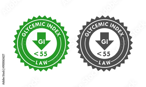 Glycemic index law badge template illustration