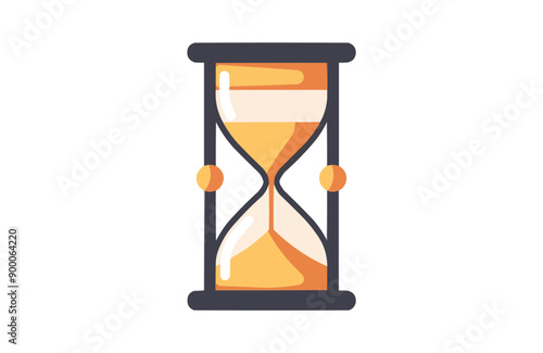 Hourglass icon isolated on white background. Beautiful color hourglass icon.