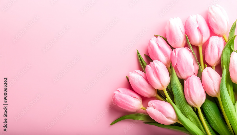 Pink tulips on pink background Pink tulips on pink background