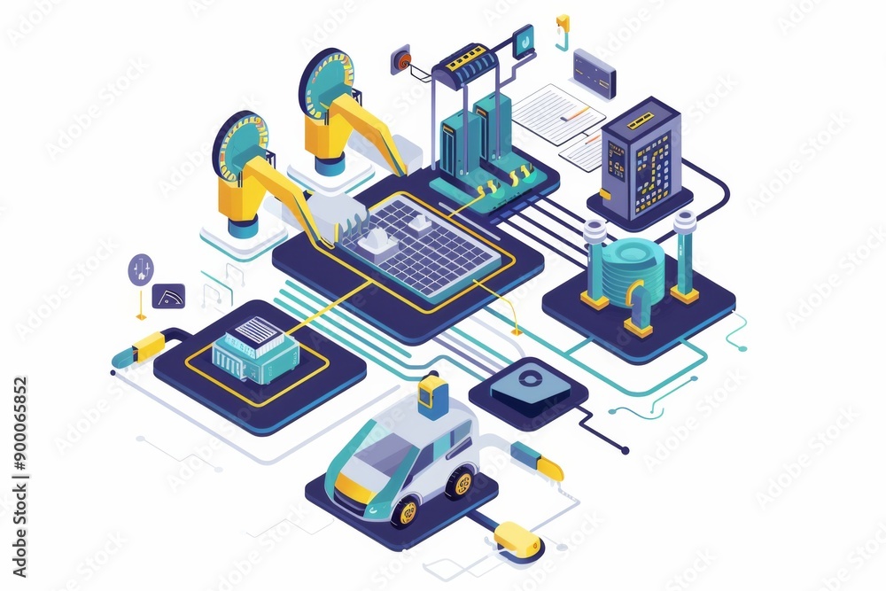Conceptual Technology Flat Illustration created with Generative AI Conceptual Technology Flat Illustration created with Generative AI
