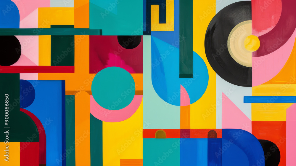 Abstract geometric shapes pattern with vibrant Abstract geometric shapes pattern with vibrant