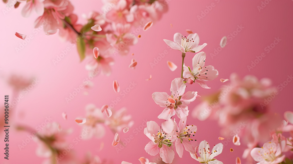 Obraz premium Spring Flowers on a Pink Background.