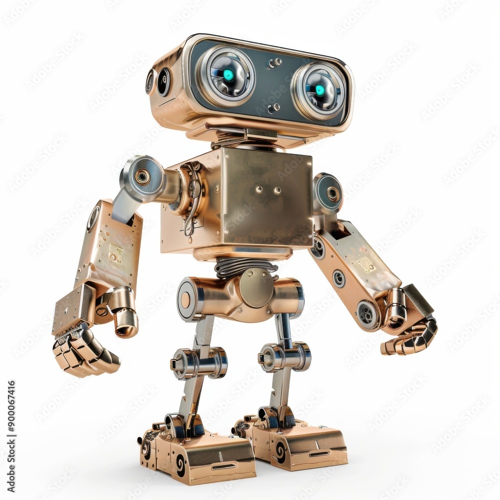 Futuristic Robot Kit - Educational Technology Tool in 3D Render, Metallic Design Isolated on White Background Futuristic Robot Kit - Educational Technology Tool in 3D Render, Metallic Design Isolated on White Background