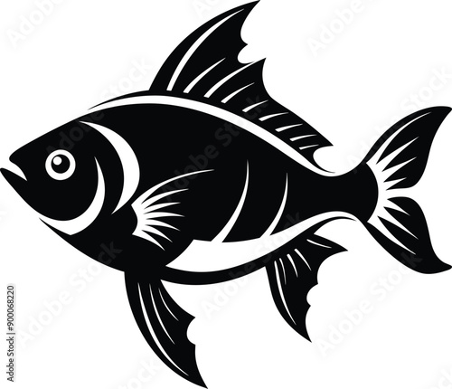  black and white silhouette Fish