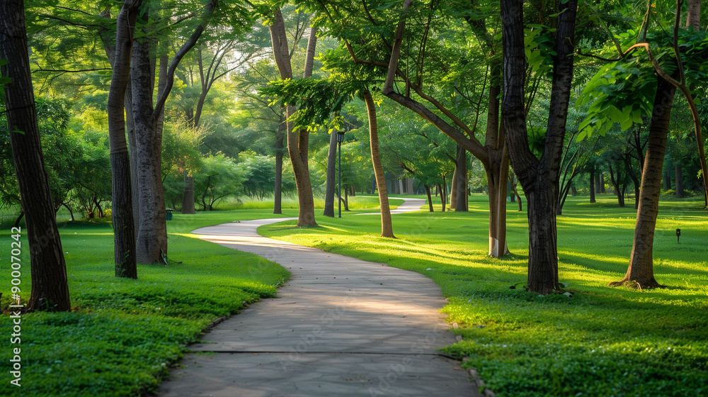 walking pathway in green park relaxing landscape wallpaper, background walking pathway in green park relaxing landscape wallpaper, background