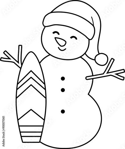 Beach summer sand snowman outline vector.
Christmas Beach sand Snowman coloring page vector.
Christmas sand snowman isolated  black line svg.