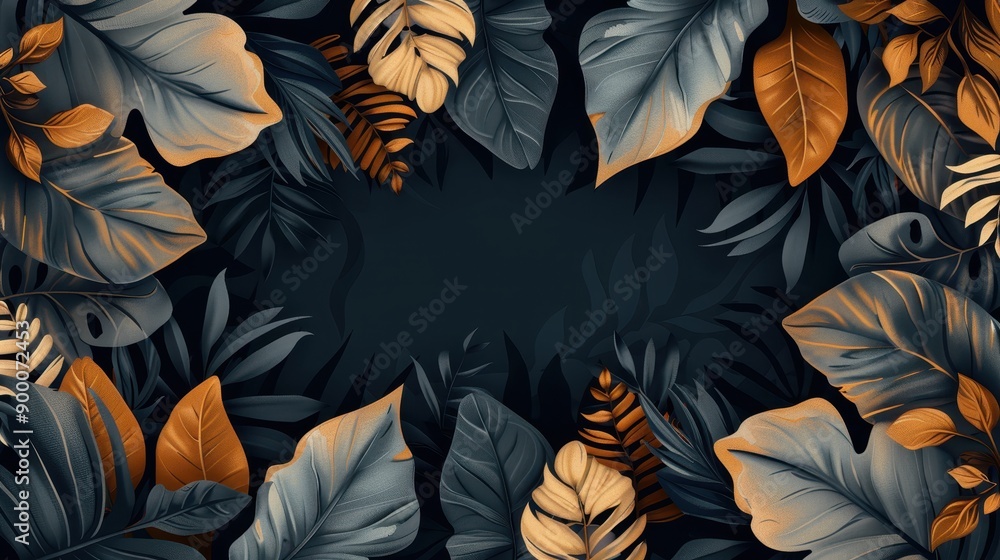 Luxury vector leaves, floral pattern frame Luxury vector leaves, floral pattern frame