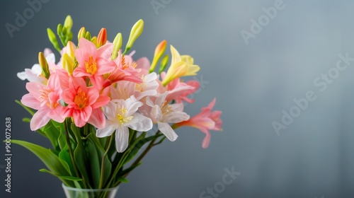 Wallpaper Mural Delicate Pink and White Lily Bouquet Torontodigital.ca