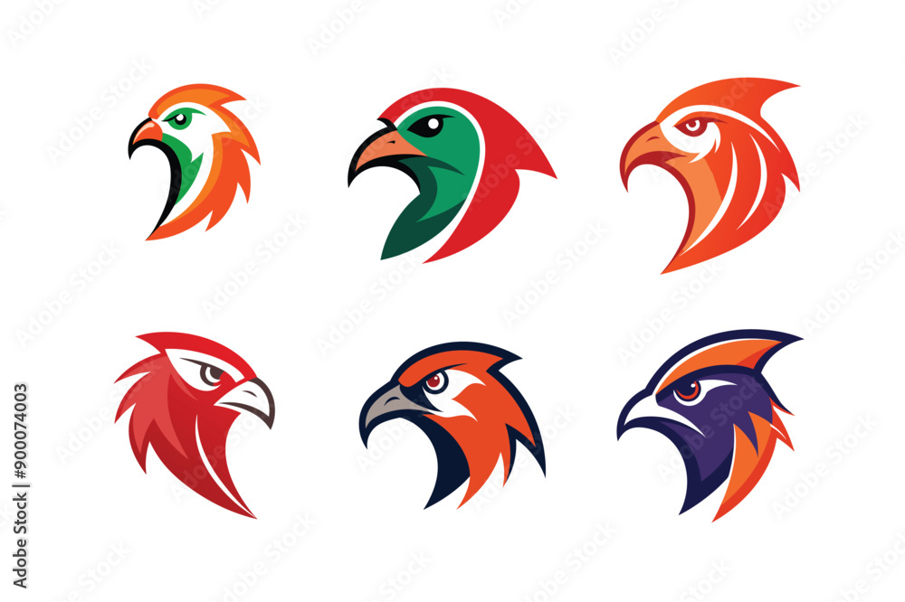 Logo sets of Ababil bird, labeled vector art design illustration. Logo sets of Ababil bird, labeled vector art design illustration.