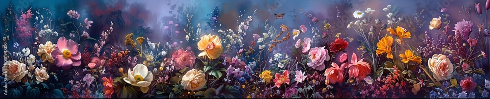 A beautiful garden full of a wide variety of flowers. A beautiful garden full of a wide variety of flowers.