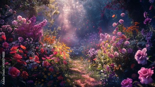 Wallpaper Mural A beautiful garden full of a wide variety of flowers.  Torontodigital.ca