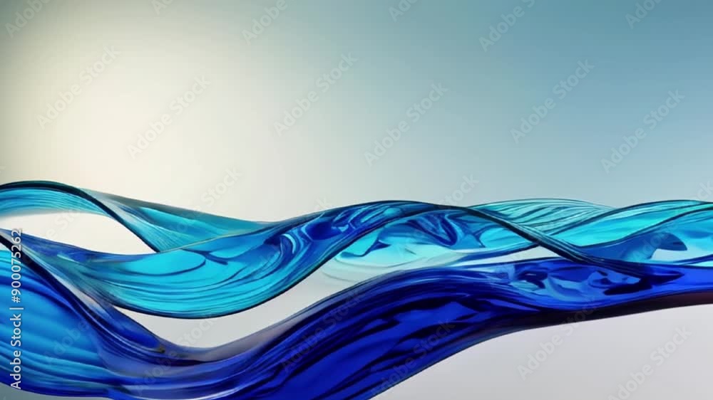 Beautiful abstract background. Abstract glass waves on a background look like as liquid. Modern abstract background