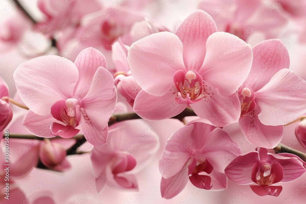 Beautiful pink orchids with a soft focus background highlighting natural beauty and delicate floral details Beautiful pink orchids with a soft focus background highlighting natural beauty and delicate floral details