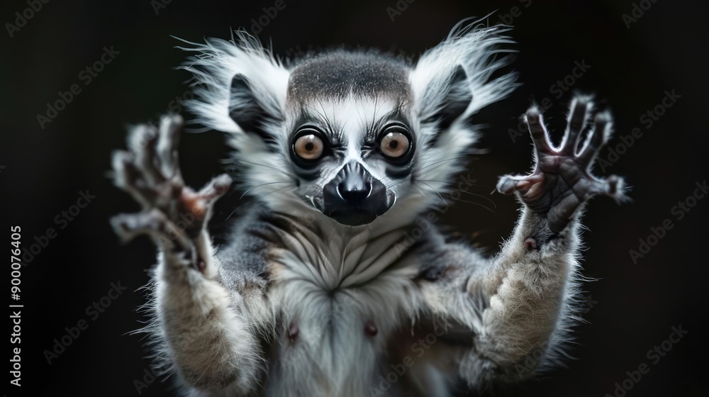 arafed lemur with a black and white face and hands arafed lemur with a black and white face and hands
