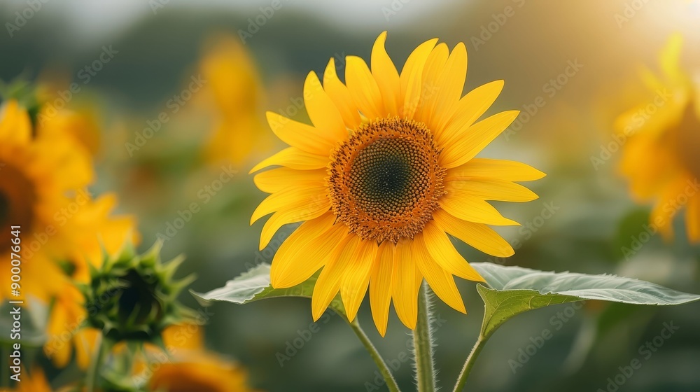 Field of sunflowers in full bloom, cheerful and bright, natural beauty Field of sunflowers in full bloom, cheerful and bright, natural beauty