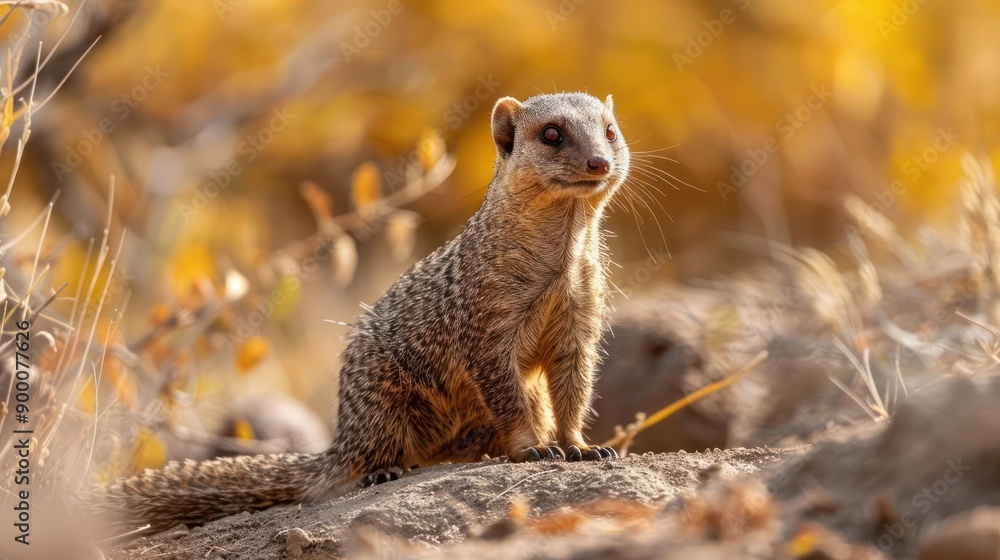 Fototapeta premium a small animal that is sitting on a rock