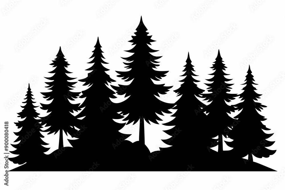 pine tree forest silhouette, Fir trees silhouette, black evergreen woods vector illustration, pine wood
pine tree forest silhouette, Fir trees silhouette, black evergreen woods vector illustration, pine wood