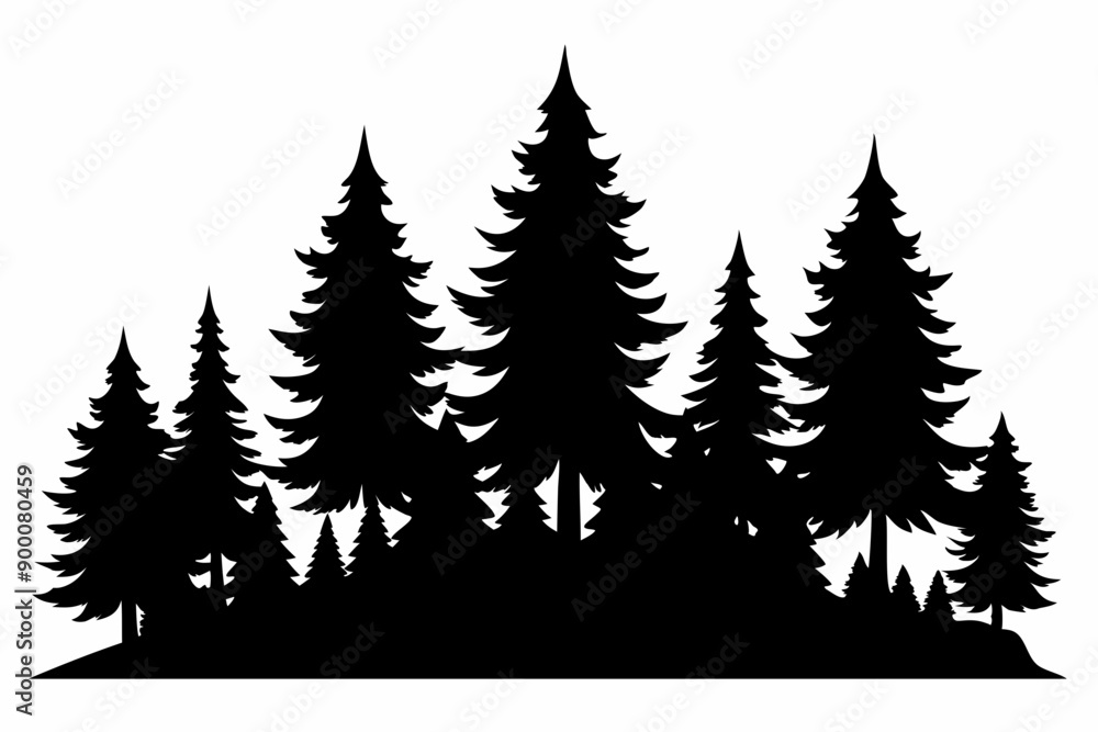 pine tree forest silhouette, Fir trees silhouette, black evergreen woods vector illustration, pine wood
pine tree forest silhouette, Fir trees silhouette, black evergreen woods vector illustration, pine wood