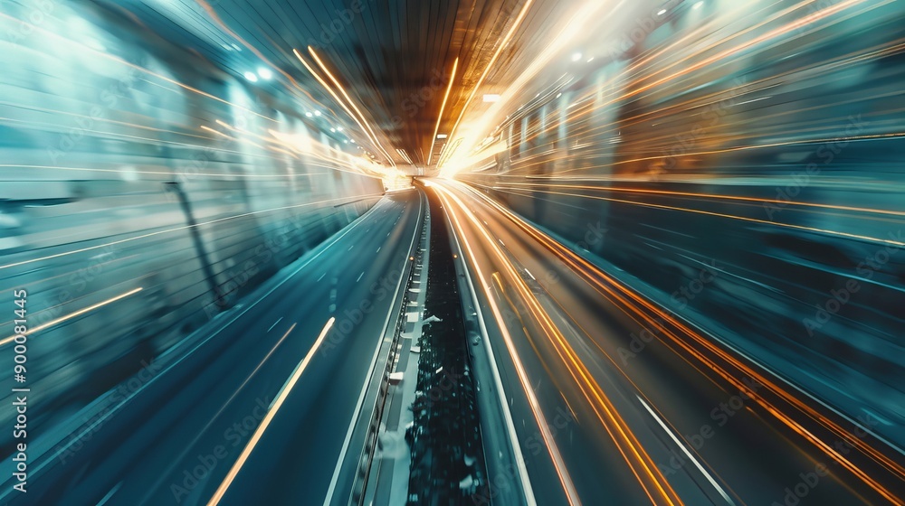 Fototapeta premium blurry photo background of an open highway, daytime, light, drone shot 