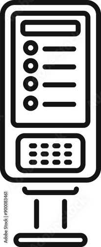 Simple icon of a digital information kiosk displaying important public data
