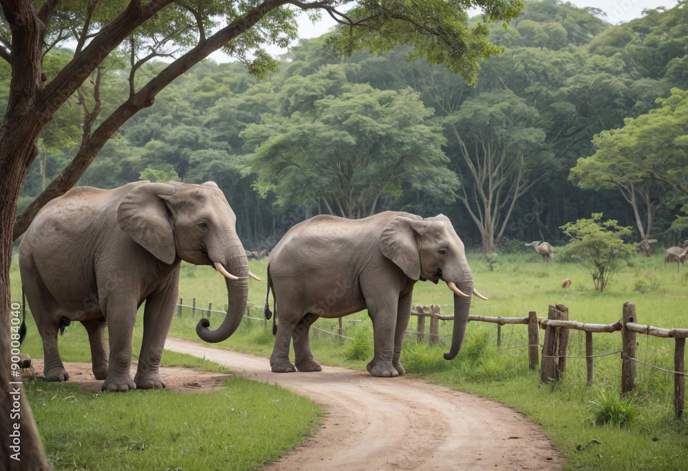 Fototapeta premium Visiting a wildlife sanctuary 