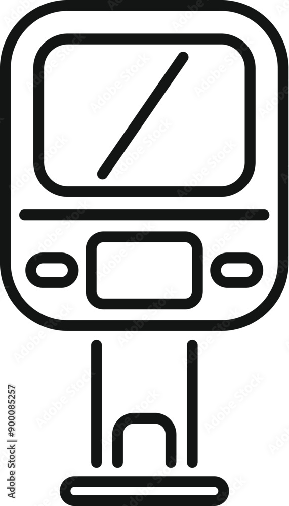 Simple icon of a digital display showing train arrival time Simple icon of a digital display showing train arrival time