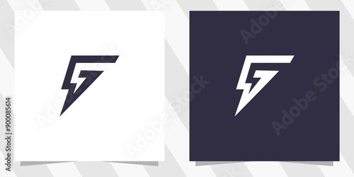 Foto letter g with flash logo design vector