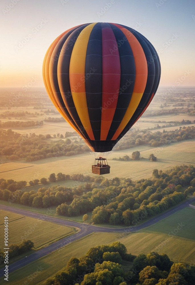 Obraz premium Hot air balloon ride at sunrise 