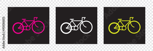 A bicycle icon for an urban environment. A modern bike, a set of icons. Bicycle parking on a special territory