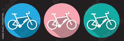 A bicycle icon for an urban environment. A modern bike, a set of icons. Bicycle parking on a special territory