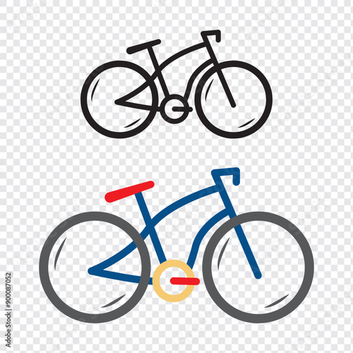 A bicycle icon for an urban environment. A modern bike, a set of icons. Bicycle parking on a special territory