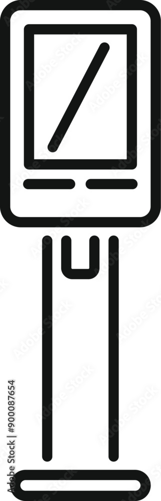 Line icon of a payment terminal showing a processing transaction Line icon of a payment terminal showing a processing transaction