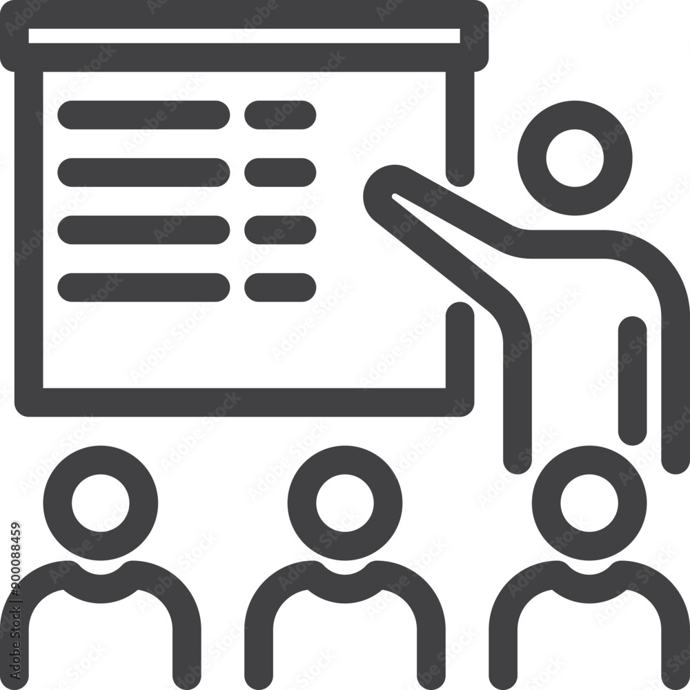 Simple vector training outline icon on white background Simple vector training outline icon on white background