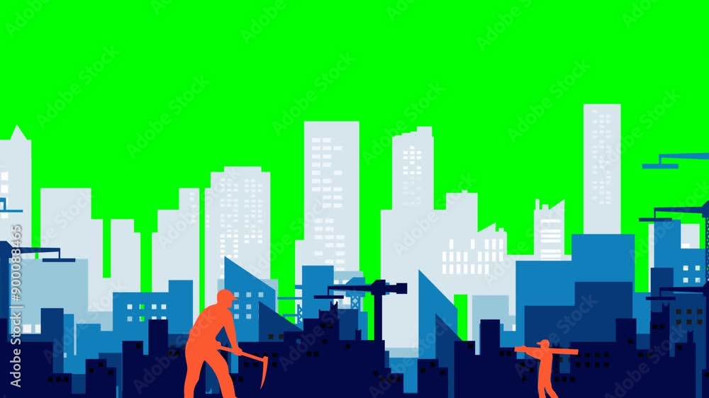 Labor Day Parallax Animation City Construction Labor Day Parallax Animation City Construction