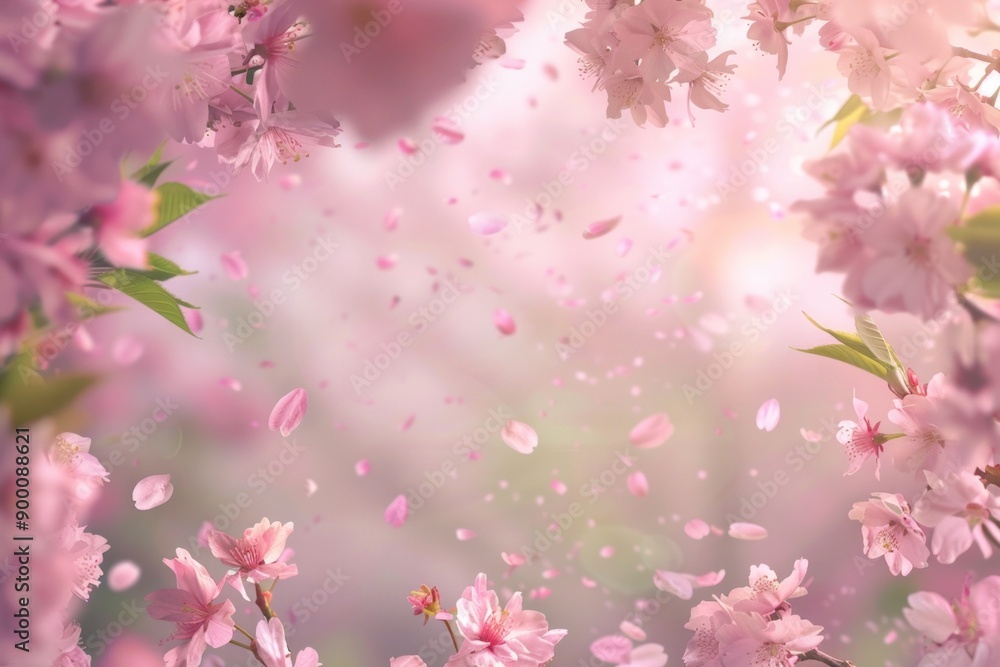 Cherry Blossom Frame with soft blank center Cherry Blossom Frame with soft blank center