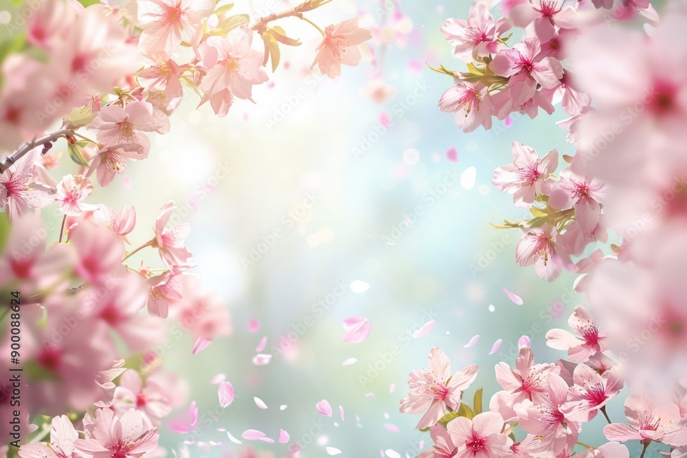 Cherry Blossom Frame with soft blank center Cherry Blossom Frame with soft blank center