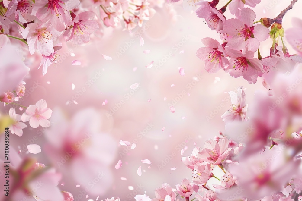 Cherry Blossom Frame with soft blank center Cherry Blossom Frame with soft blank center