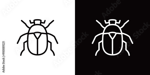 カナブンのシンプルなラインアイコン