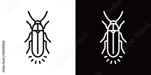 蛍のシンプルなラインアイコン