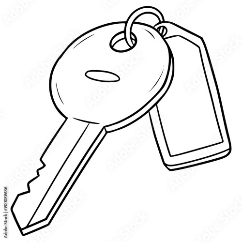 hotel key illustration hand drawn outline vector