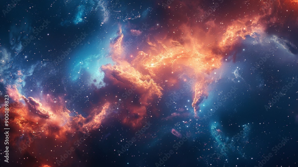 Abstract Space Themed Patterns with Stars and Nebulae Abstract Space Themed Patterns with Stars and Nebulae