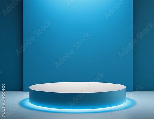 Blue podium for product showcase displays 